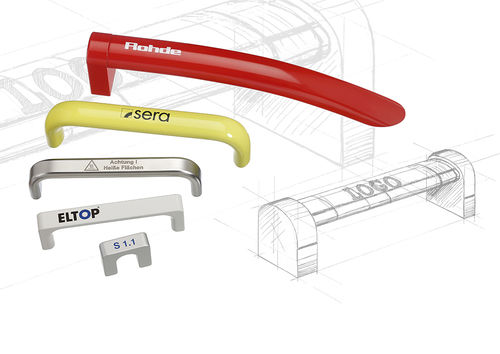 Manilla adaptable - Rohde AG - de puerta / de aluminio / de acero inoxidable