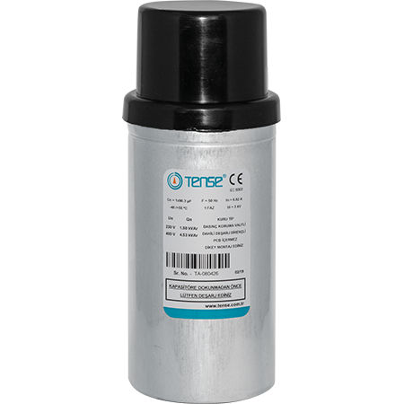 Condensador eléctrico de compensación factor de potencia - TMK-0.25 - Tense Electronic - de película de polipropileno metalizado / de aluminio / cilíndrico