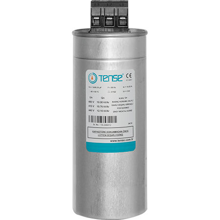 Condensador eléctrico de película de polipropileno - TTKA series - Tense Electronic - de aluminio / cilíndrico / de compensación factor de potencia
