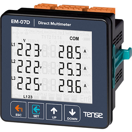 Multímetro digital - EM-07D - Tense Electronic - montado en panel / 300 V / 10000 A