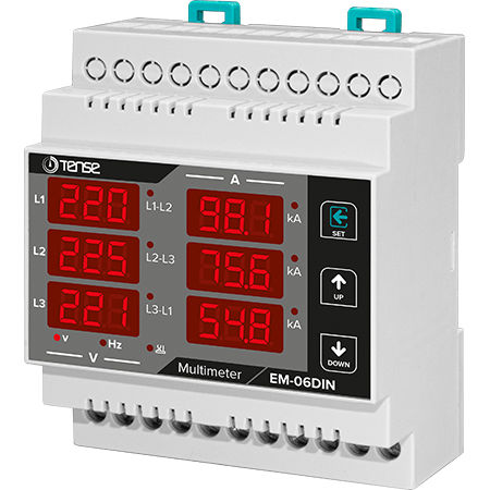Multímetro digital - EM-06DIN - Tense Electronic - en riel DIN / 300 V / 5 A