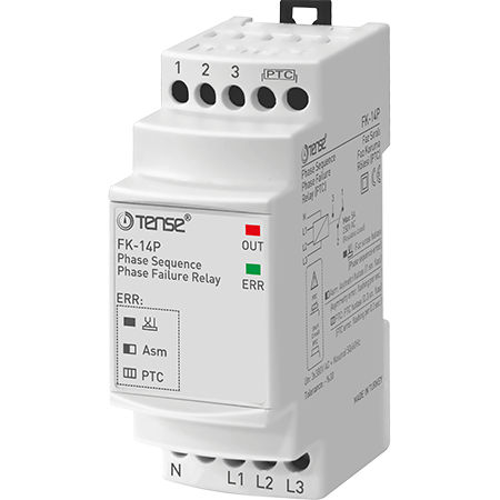 Relé de vigilancia de secuencia de fases - FK-14P - Tense Electronic - en riel DIN