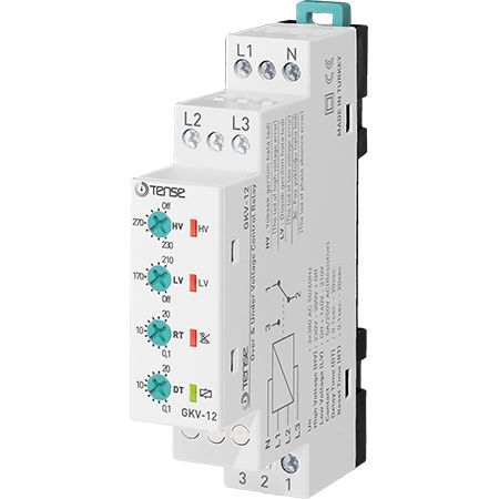 Relé de control de sobretensión - GKV-12 - Tense Electronic - de subtensión / AC / en riel DIN