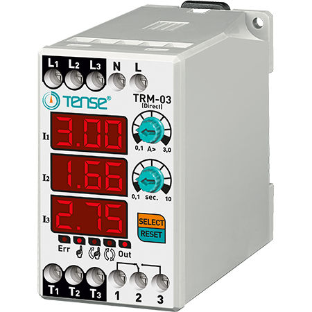 Relé de protección térmico - TRM-03 - Tense Electronic - trifásico / en riel DIN / digital