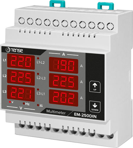Multímetro digital - EM-250DIN - Tense Electronic - en riel DIN / 300 V / 250 A
