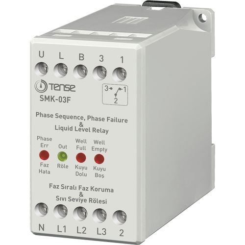 Relé de vigilancia de fases - SMK-03F  - Tense Electronic - de nivel / en riel DIN