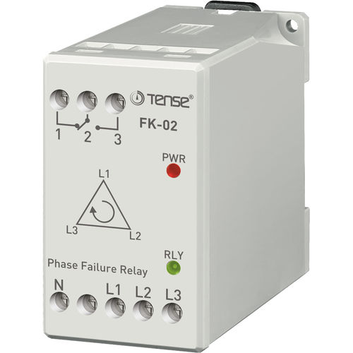 Relé de protección de ausencia de fases - FK-02 - Tense Electronic - trifásico / AC / para motor eléctrico