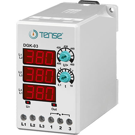 Relé de vigilancia de tensión - GK-03 - Tense Electronic - en riel DIN / ajustable