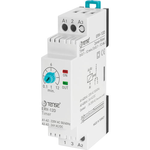 Relé temporizador digital - ERV-12D - Tense Electronic - multifunción / en riel DIN / para la industria