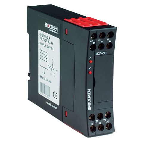 Relé de vigilancia de tensión - MXV-30 - Brodersen Controls - 1NA/NC / trifásico / AC
