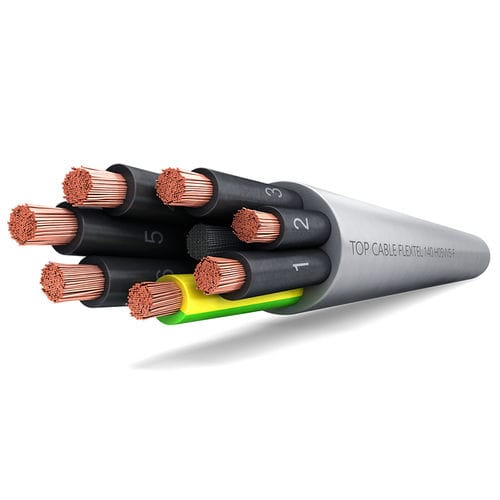 Cable eléctrico de alimentación - FLEXTEL 140 H05VV5-F CNOMO - Top Cable - resistente al aceite / a prueba de llamas / multifilar