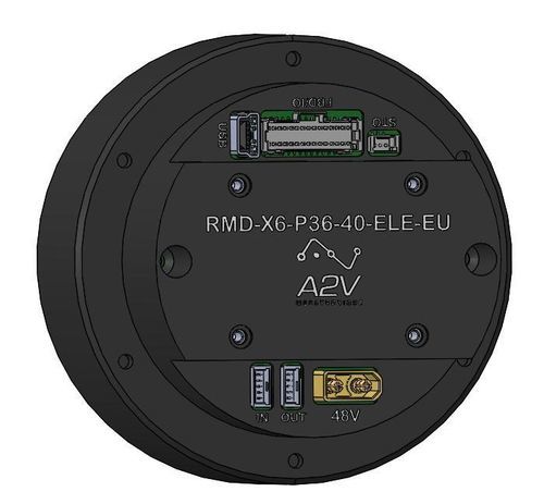 Servomotor brushless - RMD-X6-P36-40-ELE-EU - A2V Mécatronique - 48 V / de tipo oblea / con codificador y controlador integrados
