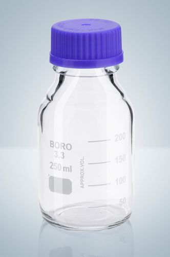 Frasco de reactivos - 100 - 10 000 ml - Hirschmann Laborgeräte GmbH & Co. KG - de vidrio / con tapón