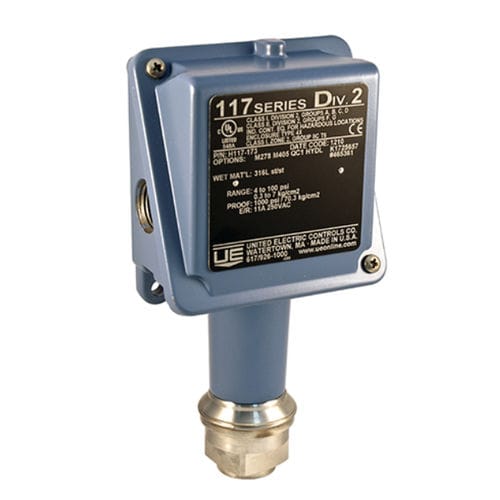 Presostato-vacuostato electromecánico - 117  - United Electric Controls - diferencial / SPDT / de acero inoxidable