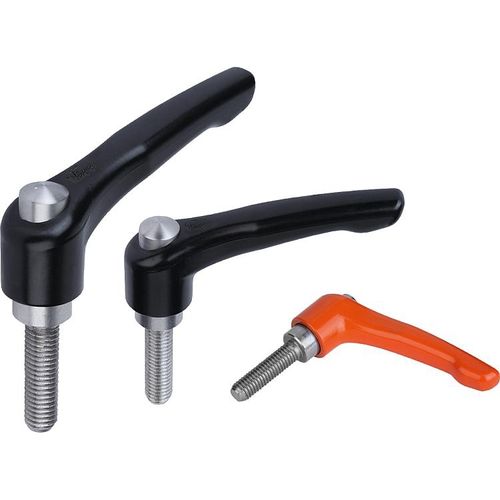 Palanca de agarre con tapón de protección - K0123 - HEINRICH KIPP WERK GmbH & Co. KG - inoxidable / roscada