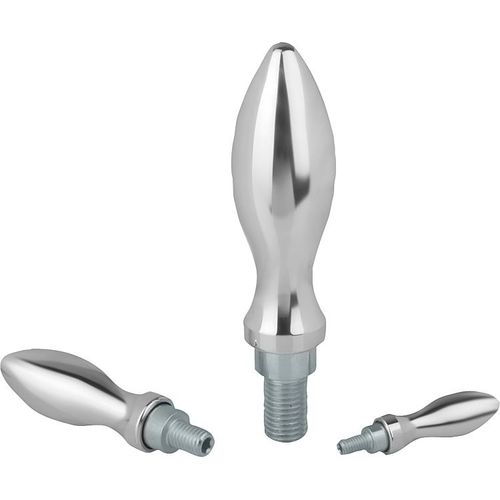 Manilla para máquina - K0169 series - HEINRICH KIPP WERK GmbH & Co. KG - de aluminio / cilíndrica / de tornillo