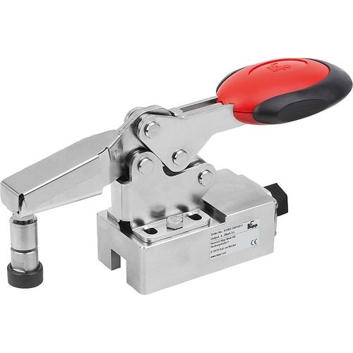 Dispositivo de sujeción rápida horizontal - K1463 series - HEINRICH KIPP WERK GmbH & Co. KG - de acero inoxidable / con cierre de seguridad