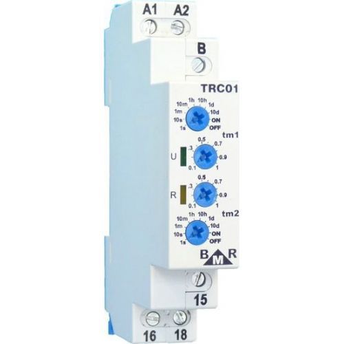 Relé temporizador electrónico - TRC01 - BMR trading - riel DIN / ajustable / asimétrico