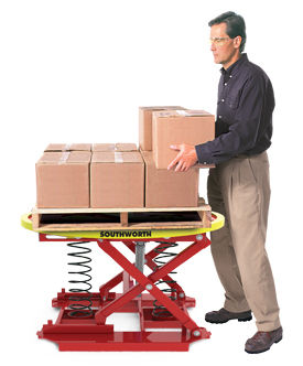 Mesa elevadora de tijera - PalletPal 360­™ - SOUTHWORTH - con pedal / estacionaria / de carga