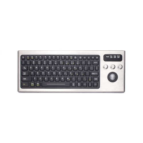 Teclado de mesa - DBL-810-TB - IKEY Industrial Peripherals - con trackball / industrial / de acero inoxidable