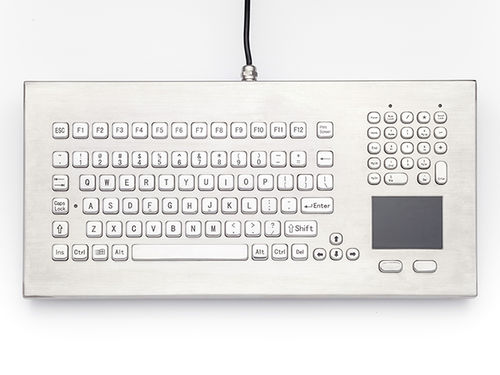 Teclado de mesa - DT-102-XXX-AT0 - IKEY Industrial Peripherals - con alfombrilla táctil / industrial / de acero inoxidable