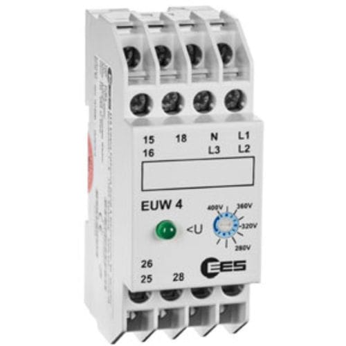 Relé de vigilancia de subtensión - EUW 4 series - Elektra Elektronik GmbH & Co. Störcontroller KG - de potencia / trifásico / en riel DIN