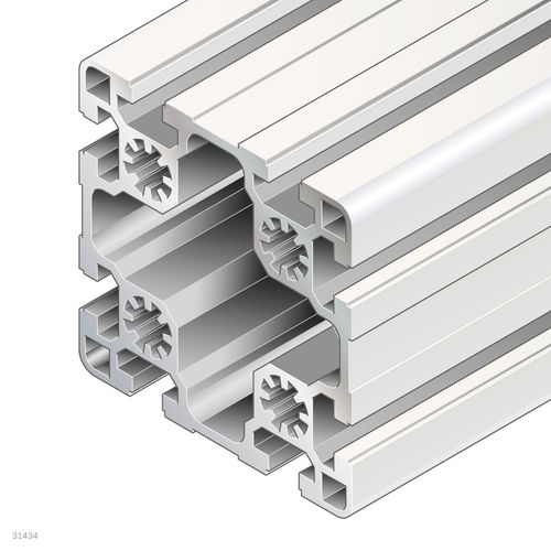 Perfil de aluminio anodizado - 3842553613 - Bosch Rexroth - Assembly Technology - rectangular / para la industria / abierto