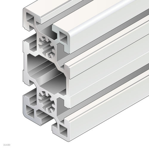 Perfil de aluminio anodizado - 3842553615 - Bosch Rexroth - Assembly Technology - rectangular / para la industria / abierto