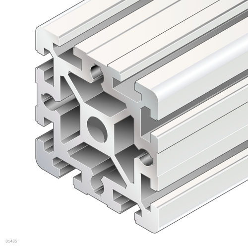 Perfil de aluminio anodizado - 3842557201 - Bosch Rexroth - Assembly Technology - rectangular / para la industria / abierto