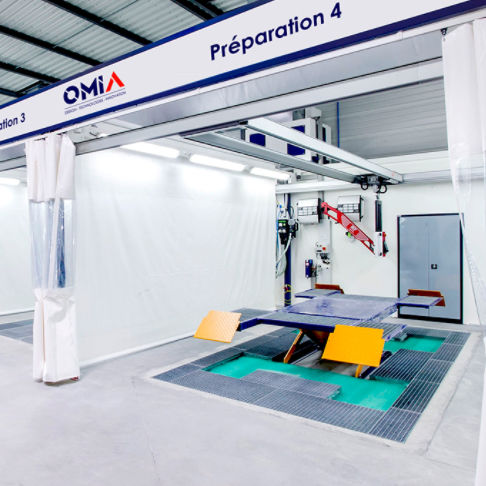 Área de preparación de fondo para trabajos de pintura - OMIA