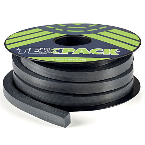 Empaquetadura trenzada de PTFE - 4143/G  - TEXPACK - de grafito / resistente a los productos químicos / para válvula