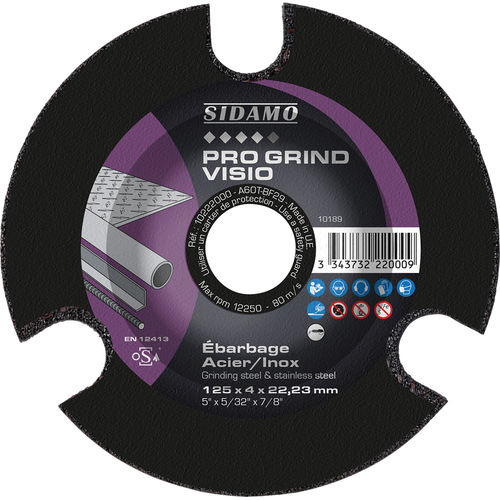 Disco abrasivo de rectificar - PRO GRIND VISIO - SIDAMO - para acero inoxidable
