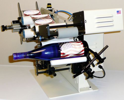 Máquina de etiquetado semiautomática - LSR-3000-TL - APACKS - para botellas / para etiquetas autoadhesivas