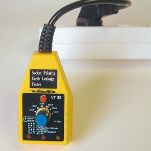 Comprobador de corriente residual - VT 35 - MULTIMETRIX - para toma de corriente / portátil