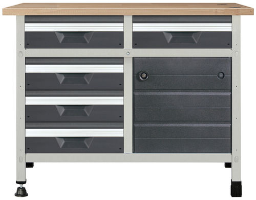 Banco de trabajo de madera - 8071 - WOLCRAFT - con 5 cajones