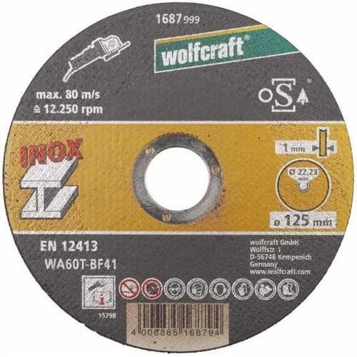 Disco tronzador de metal - 1687999 - WOLCRAFT - para chapas / para acero inoxidable / fino