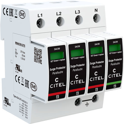 Protector de sobretensión de tipo 2 - DAC50S series - CITEL - para alimentación eléctrica / contra corrientes transitorias / desenchufable