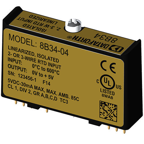 Módulo de tratamiento de señal para RTD - 8B34-04 - Dataforth Corporation - 2 hilos / 3 hilos / de linearización
