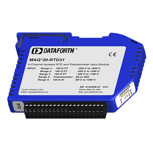 Módulo de tratamiento de señal entradas analógicas - MAQ20-RTD31 - Dataforth Corporation - para RTD / para potenciómetro / en riel DIN