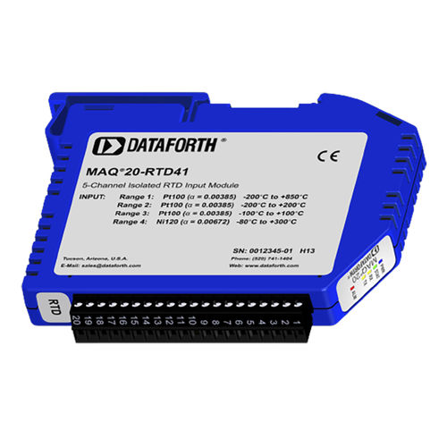 Módulo de tratamiento de señal entradas analógicas - MAQ20-RTD41 - Dataforth Corporation - para RTD / en riel DIN / 4 hilos