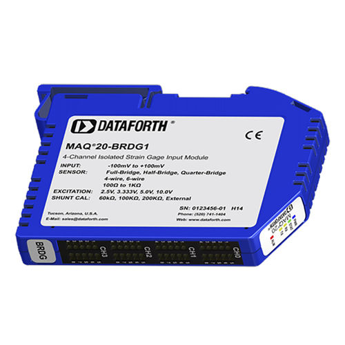 Módulo de tratamiento de señal entradas analógicas - MAQ20-BRDG1 - Dataforth Corporation - para galga extensiométrica / en riel DIN