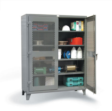 Armario de almacenamiento - V-244 series - Stronghold - con patas / con estantes / con puertas dobles
