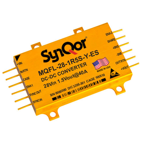 Convertidor DC/DC regulado - MQ 28 series - SYNQOR - de circuitos impresos / de salida simple / con salida doble