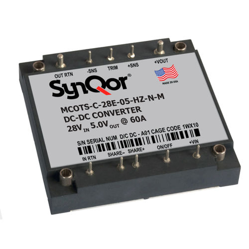 Convertidor DC/DC regulado - Mil-COTS 28E  - SYNQOR - aislado / de circuitos impresos / de salida simple