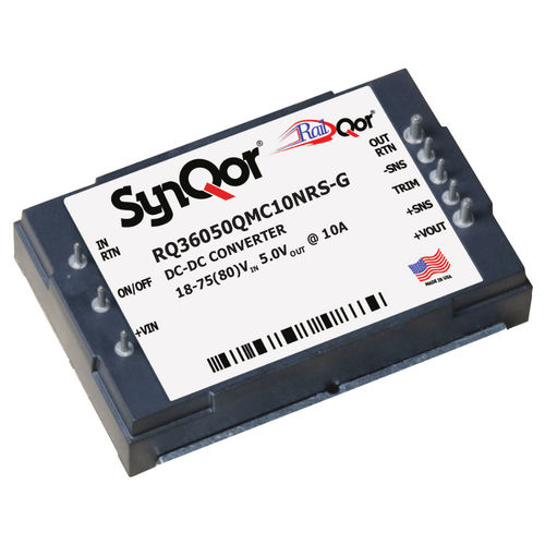 Convertidor DC/DC rango de intensidades de entrada 4:1 - RQ36 - SYNQOR - SMD / para aplicaciones ferroviarias