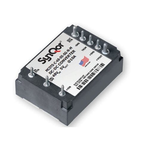 Convertidor DC/DC regulado - Mil-COTS 48 V - SYNQOR - de circuitos impresos / de salida simple / conmutado