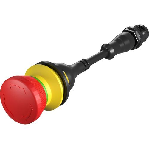 Botón pulsador de parada de emergencia - SHORTRON®-M12 FRVKOO_M001 - Georg Schlegel GmbH & Co. KG - con cabeza fungiforme / IP65 / IP67