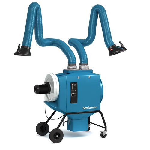 Extractor de humo móvil - FilterBox Twin - NEDERMAN - de soldadura / de cartucho / con brazos de extracción múltiples