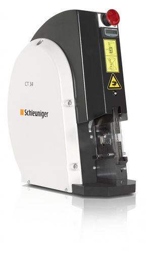 Engastadora para capuchón final - CT 34 - Schleuniger - semiautomática / neumática / compacta