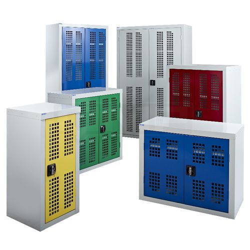 Armario de almacenamiento - CGESxx46ZLXX, C618xxxxP series - Quality Metal Products - de suelo / con estantes / con puerta